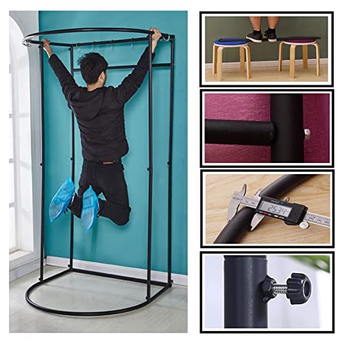 Don't Look At Me-Clothing Store Fitting Room With Shading Curtain,Portable Changing Room Divider - Black Frame