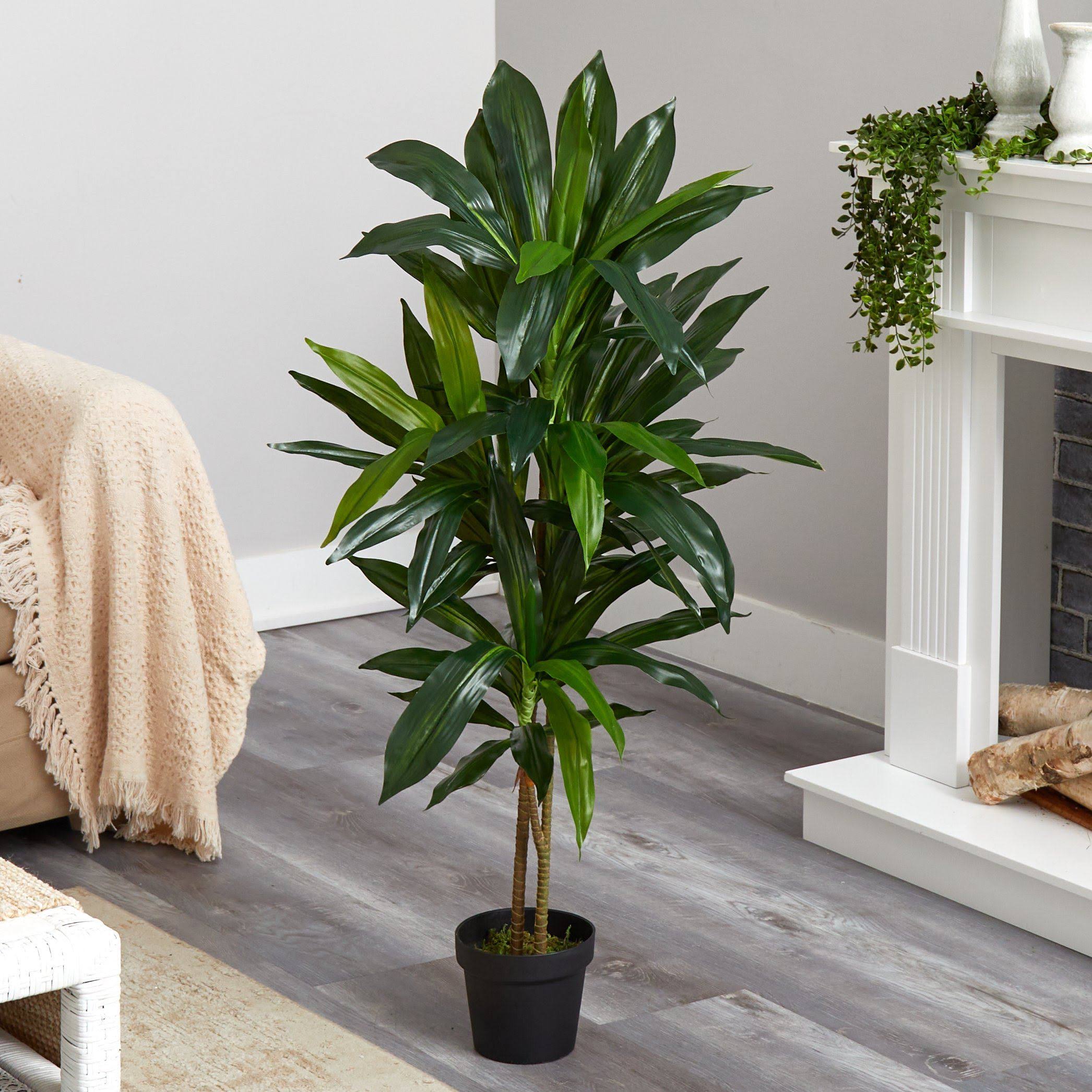 Nearly Natural 48x22 Dracaena Silk Plant (Real Touch)