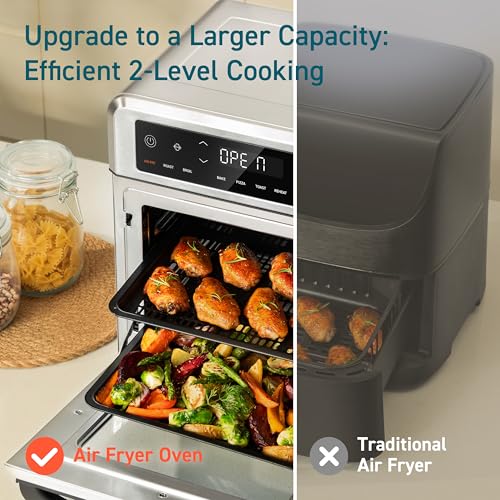 COSORI 11-in-1 Air Fryer Oven , 13Qt Small Footprint Airfryer combo with Rotisserie, Toast, Bake, Roast, Reheat Functions and more