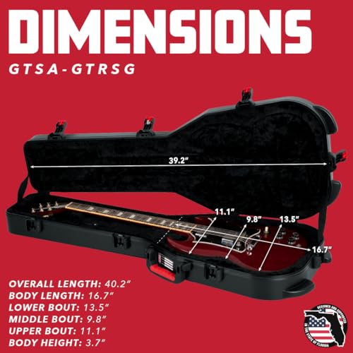 Gator Cases Molded Flight Case for Strat/Tele Style Electric Guitars with TSA Approved Locking Latch, (GTSA-GTRELEC)
