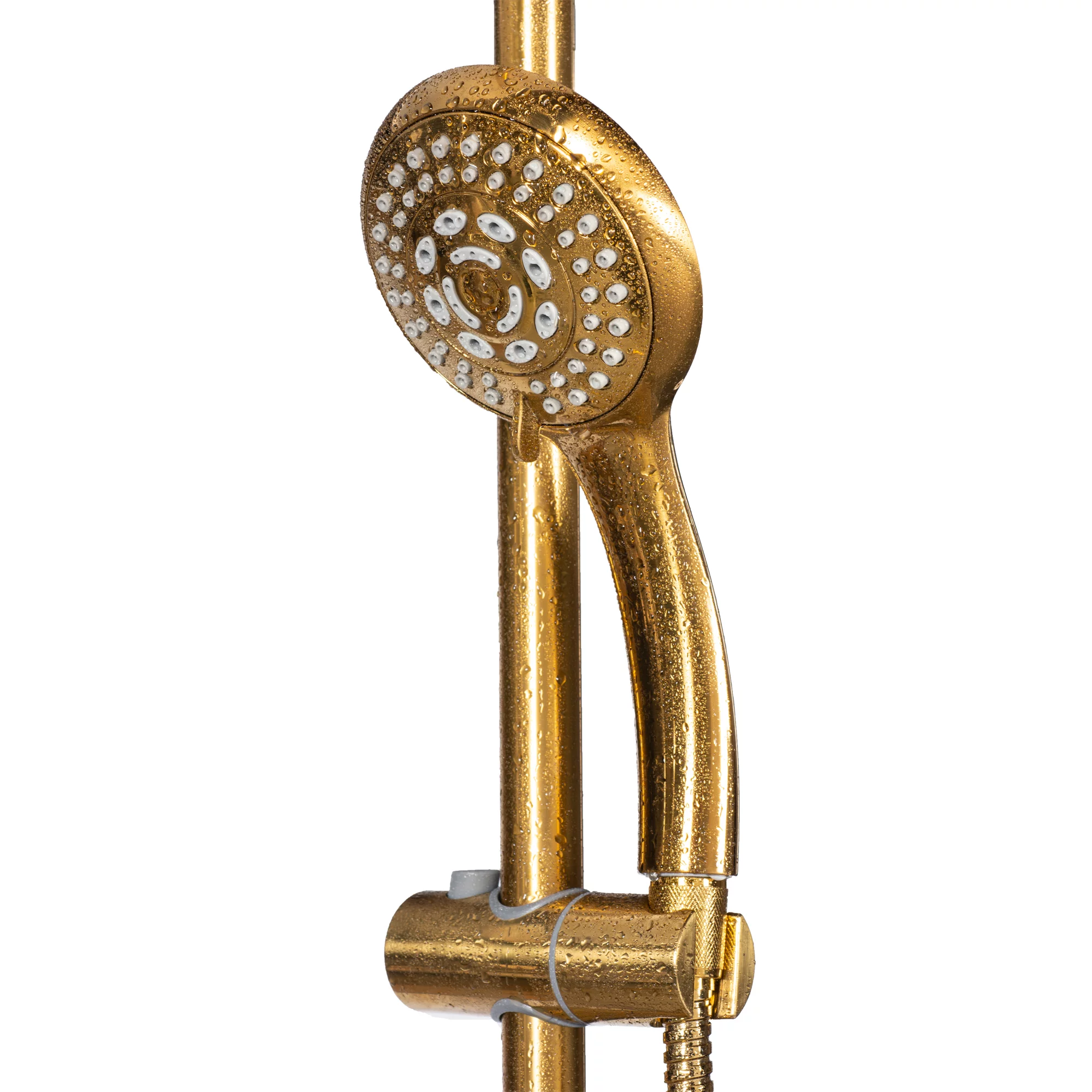 PULSE ShowerSpas 1011-lll-BG Kauai III Shower System, with 8" Rain Showerhead, 5-Function Hand Shower, Adjustable Slide Bar and Soap Dish