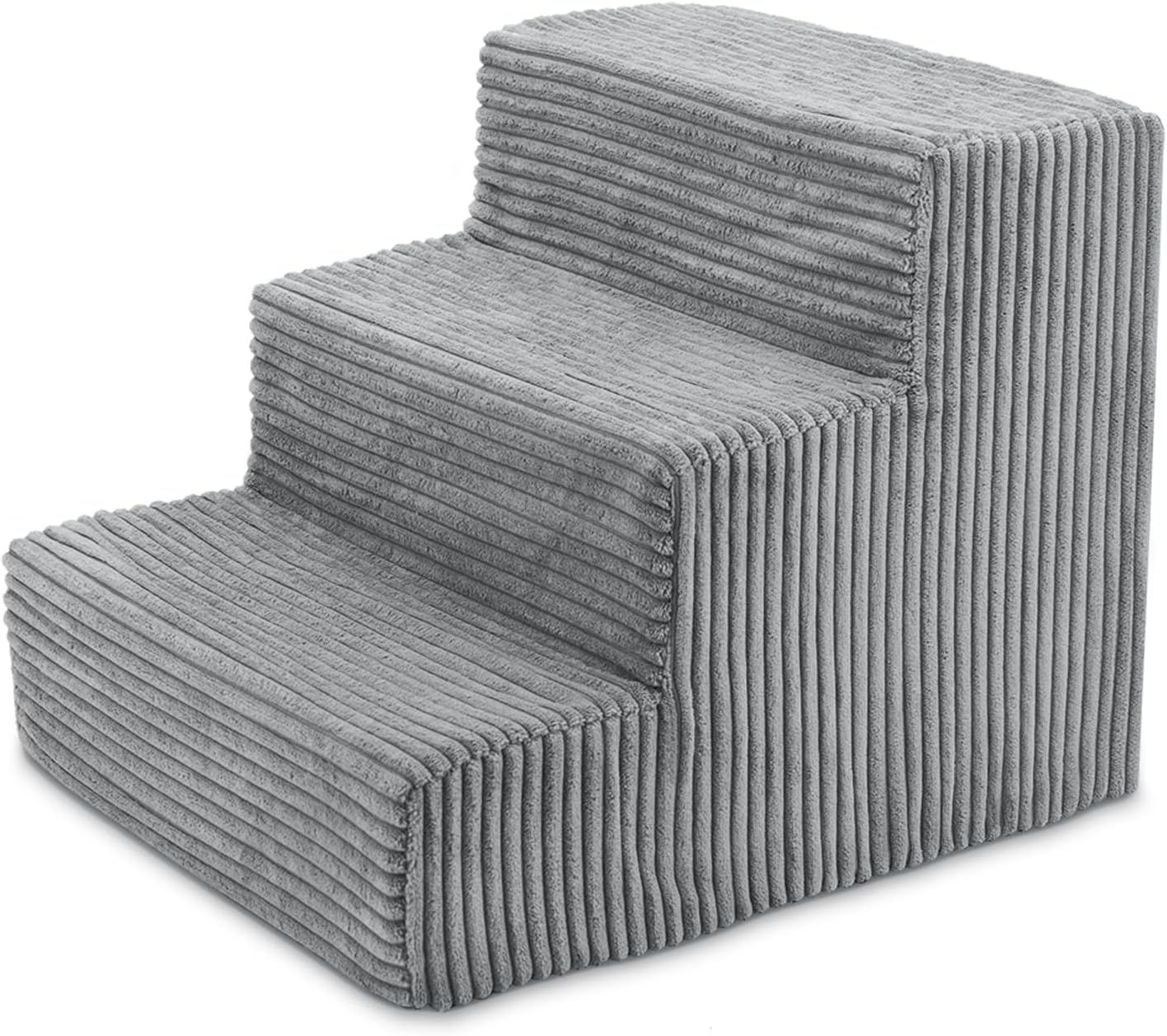 Best Pet Supplies Pet Steps and Stairs with CertiPUR-US Certified Foam for Dogs and Cats - Gray, 3-Step (H: 13.5") Pack of 2