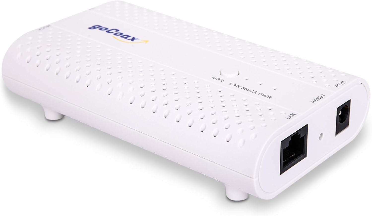 goCoax MoCA 2.5 Adapter with 2.5GbE Ethernet Port. MoCA 2.5. 1x 2.5GbE Port. Provide 2.5Gbps Bandwidth with existing coaxial Cables. White(Single