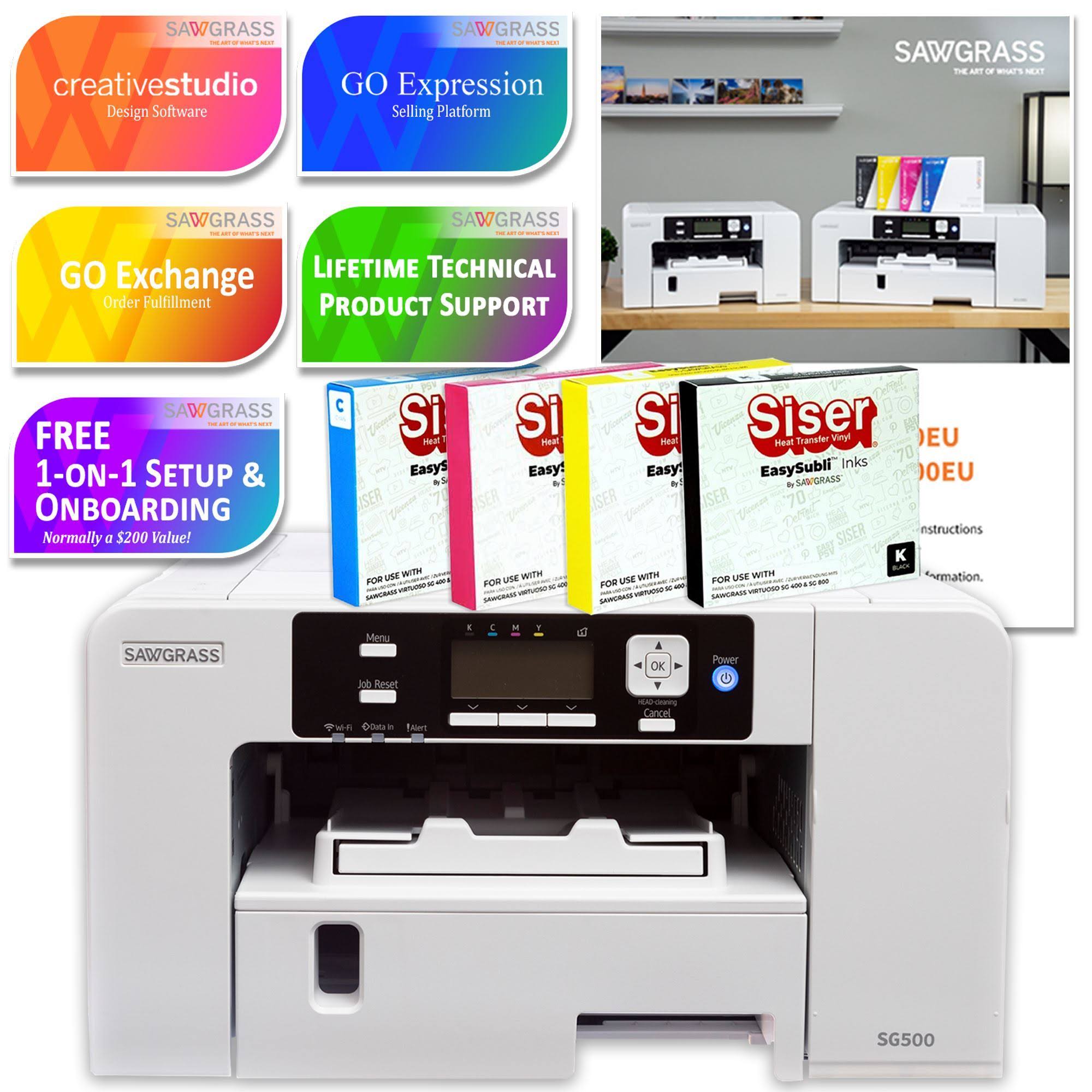 Sawgrass Virtuoso SG500 Sublimation Printer u0026 Cameo 4 Bundle