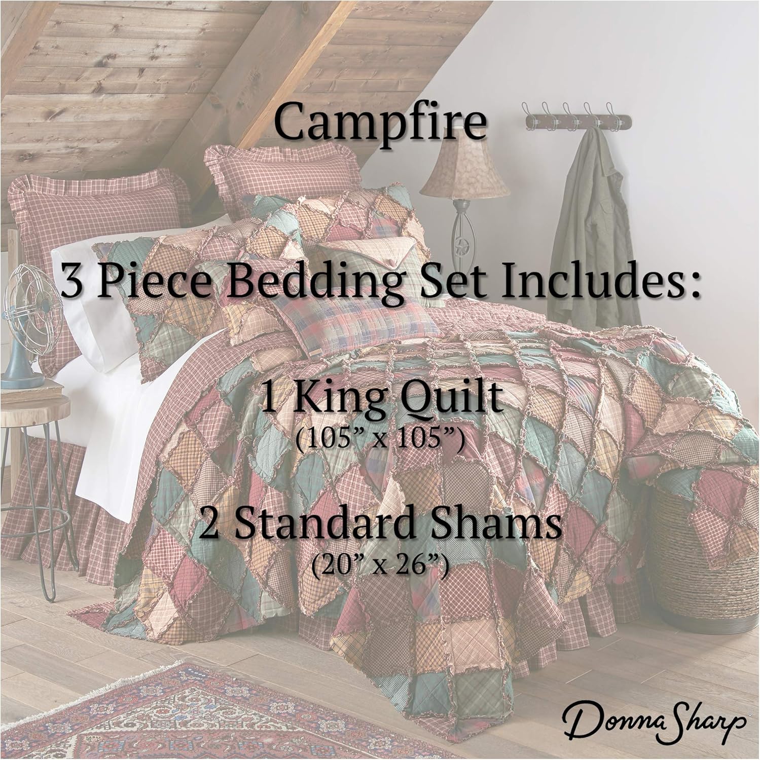 Throw Blanket - Campfire by Donna Sharp - Lodge Decorative Throw Blanket with Patchwork Pattern