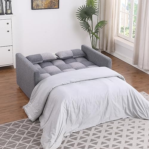 Convertible Sofa Bed - 3 in 1 Loveseat Sleeper Sofa,Pull Out Sleeper Bed with Adjustable Backrest