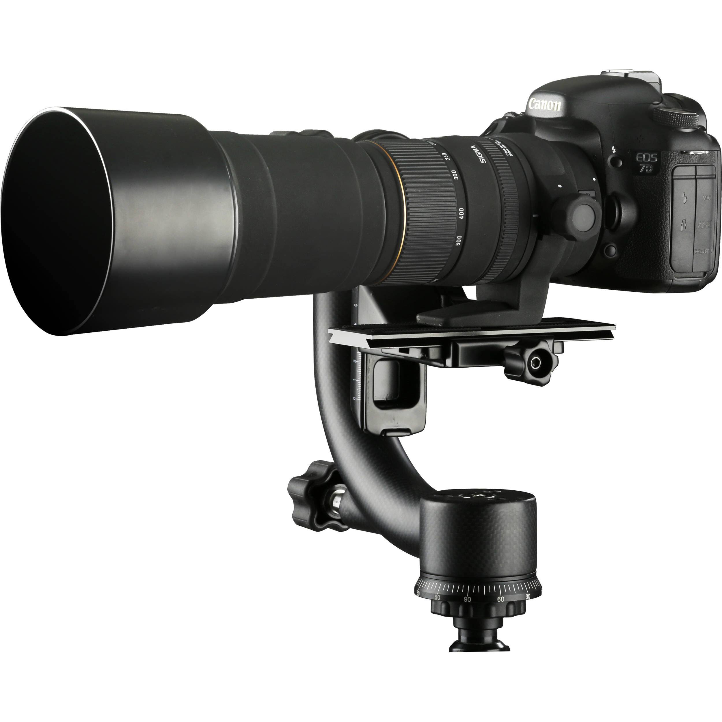 Movo GH800 Carbon Fiber Professional Gimbal Tripod Head with Arca Swiss Quick Release Plate