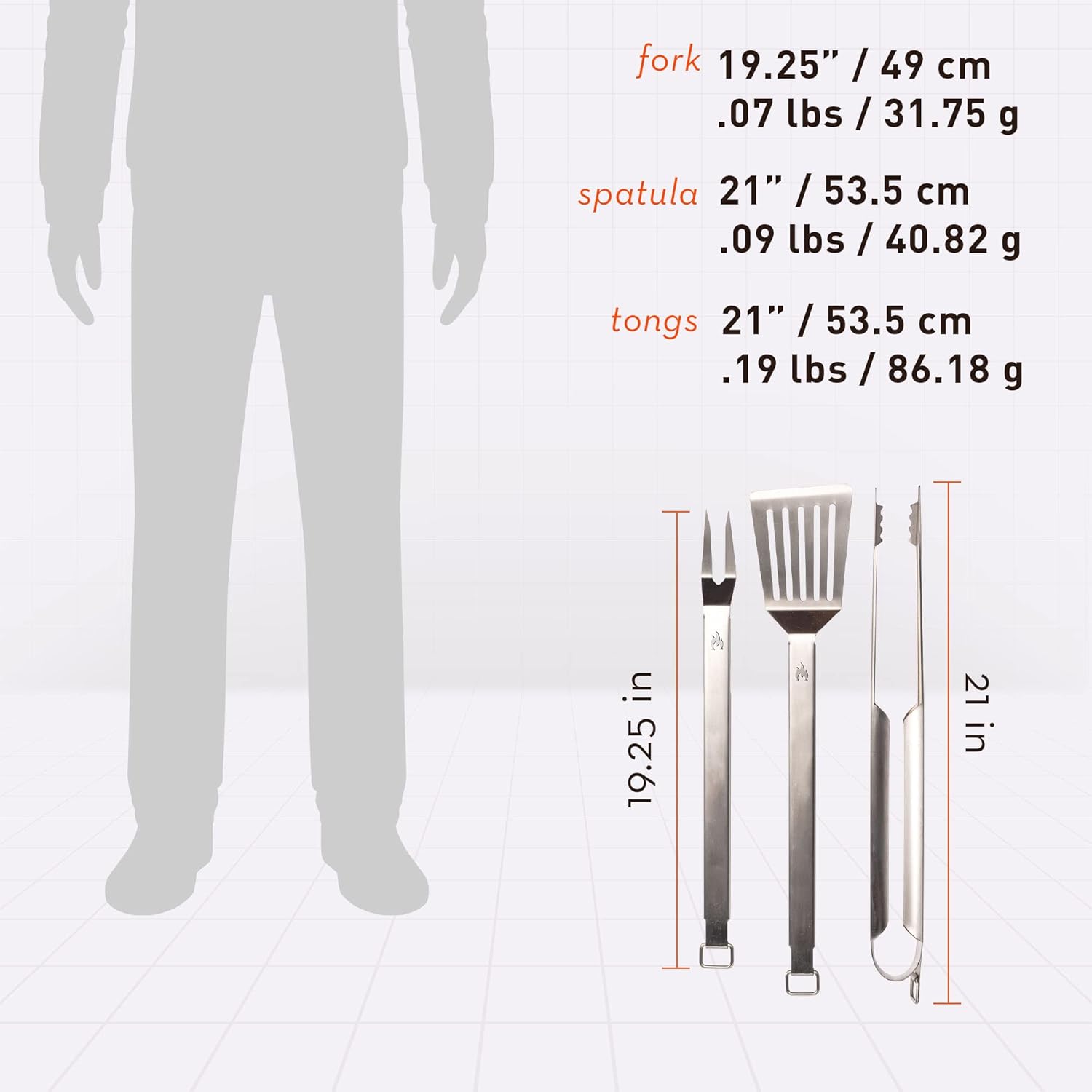 Solo Stove Heavy Duty Grill Tools 304 Stainless Steel BBQ Set Includes Spatula Tongs and Meat Fork Great Accessories for Outdoor Barbecue Grills Flip