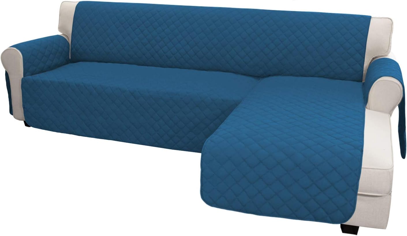 Easy-Going Sofa Slipcover L Shape Sofa Cover Sectional Couch Cover Chaise Lounge Slip Cover Reversible Sofa Cover Furniture Protector Cover for Pets