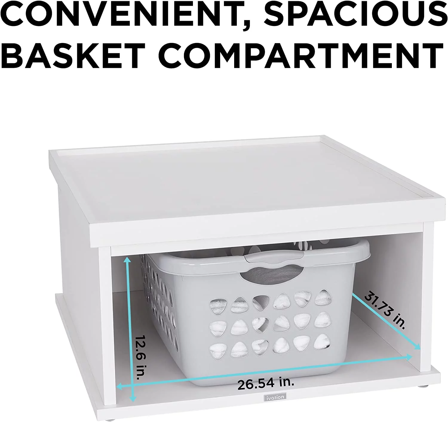 Ivation Wooden Laundry Pedestal for Washer & Dryer, Made to Fit All Machines