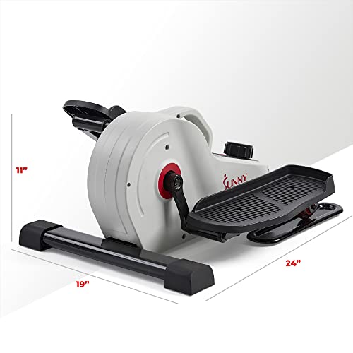 Sunny Health & Fitness Sitting Under Desk Elliptical Exerciser, Portable Pedal Training Machine for Senior Exercise, Peddler for Home Workout