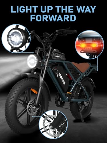 DEEPOWER Electric Bike for Adults,1500W/3500W Peak Motor 30MPH 35-180 Miles Electric Bicycle,Dual Suspension Ebikes for Adults