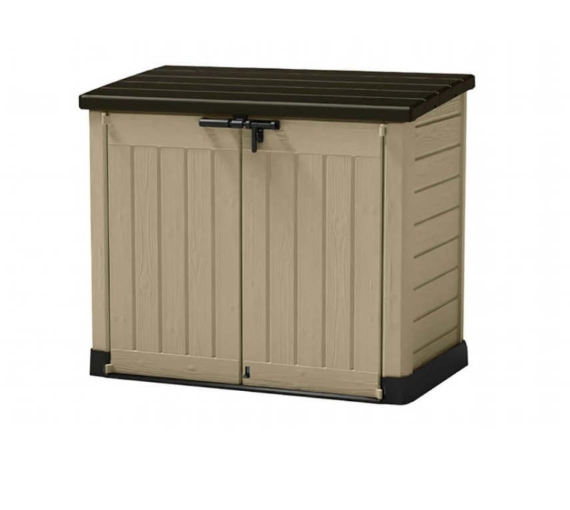 Keter Store It Out Max 1200L Outdoor Garden & Wheelie Bin Storage Shed &ndash; Brown/Beige