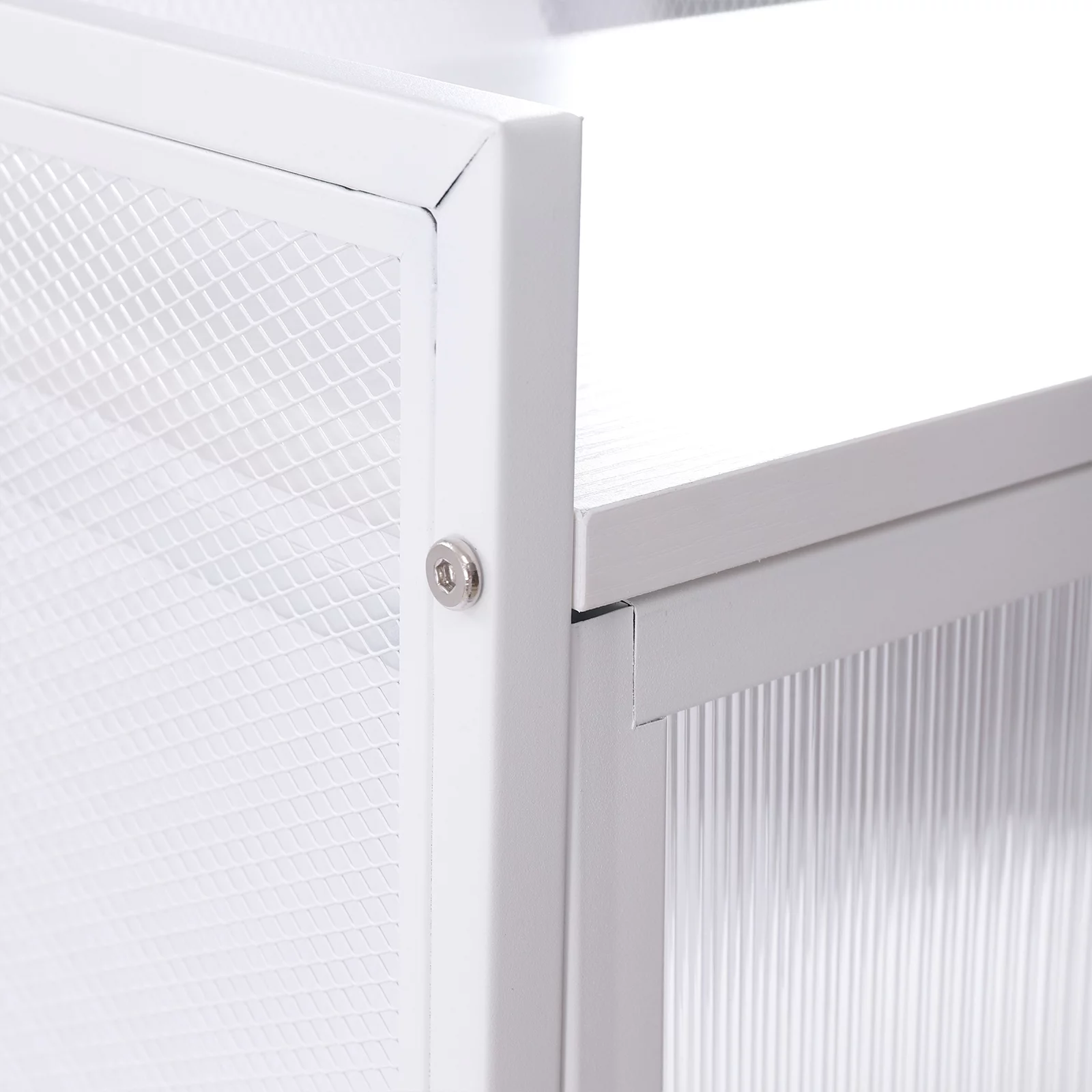 Loyalheartdy 5-Tier White Storage Cabinet w/4 Flip Doors Utility Kitchen Buffet Pantry Sideboard Rack Book Clothes Organizer Stand