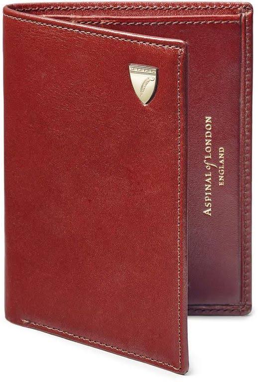Aspinal of London | Credit Card Wallet with Notes Pocket | Smooth Cognac