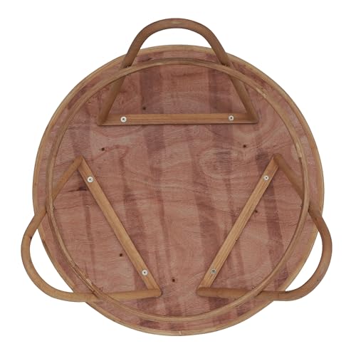 FINECASA Round Rattan Coffee Table, 32'' Wicker Boho Hand-Woven Top