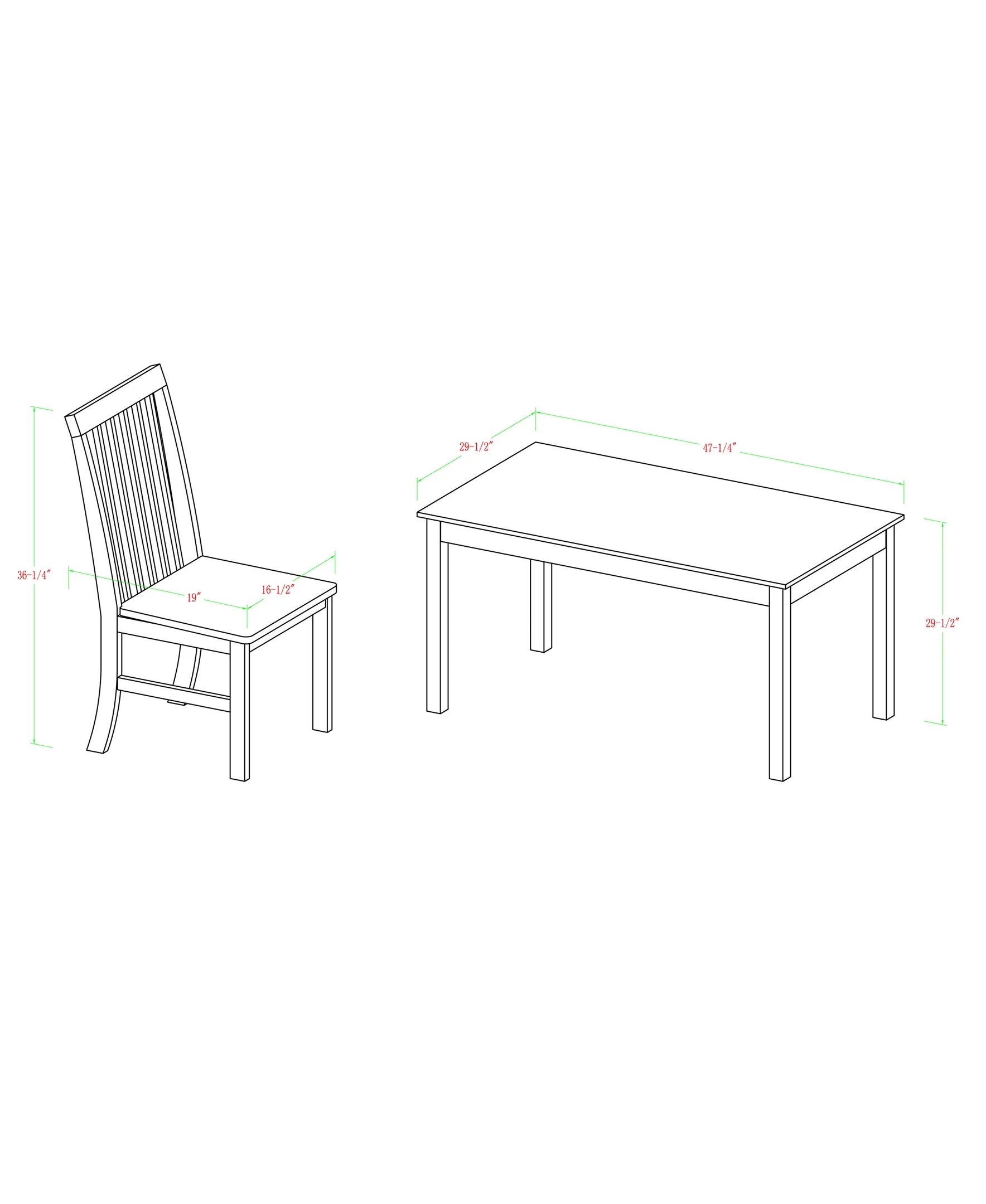 Walker Edison 5-Piece Solid Wood Farmhouse Dining Set - White/Grey