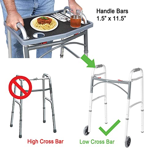 Support Plus Walker Tray Table - Mobility Table Tray for Walker, Non Slip Walker Tray Mat, Walker Accessories Mat, Cup Holder for Walker (21"x16")