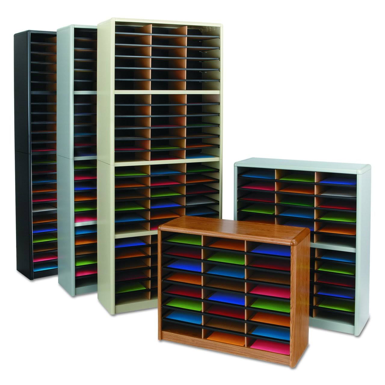 Safco Products 7131BL Value Sorter Literature Organizer 72 Compartment Black