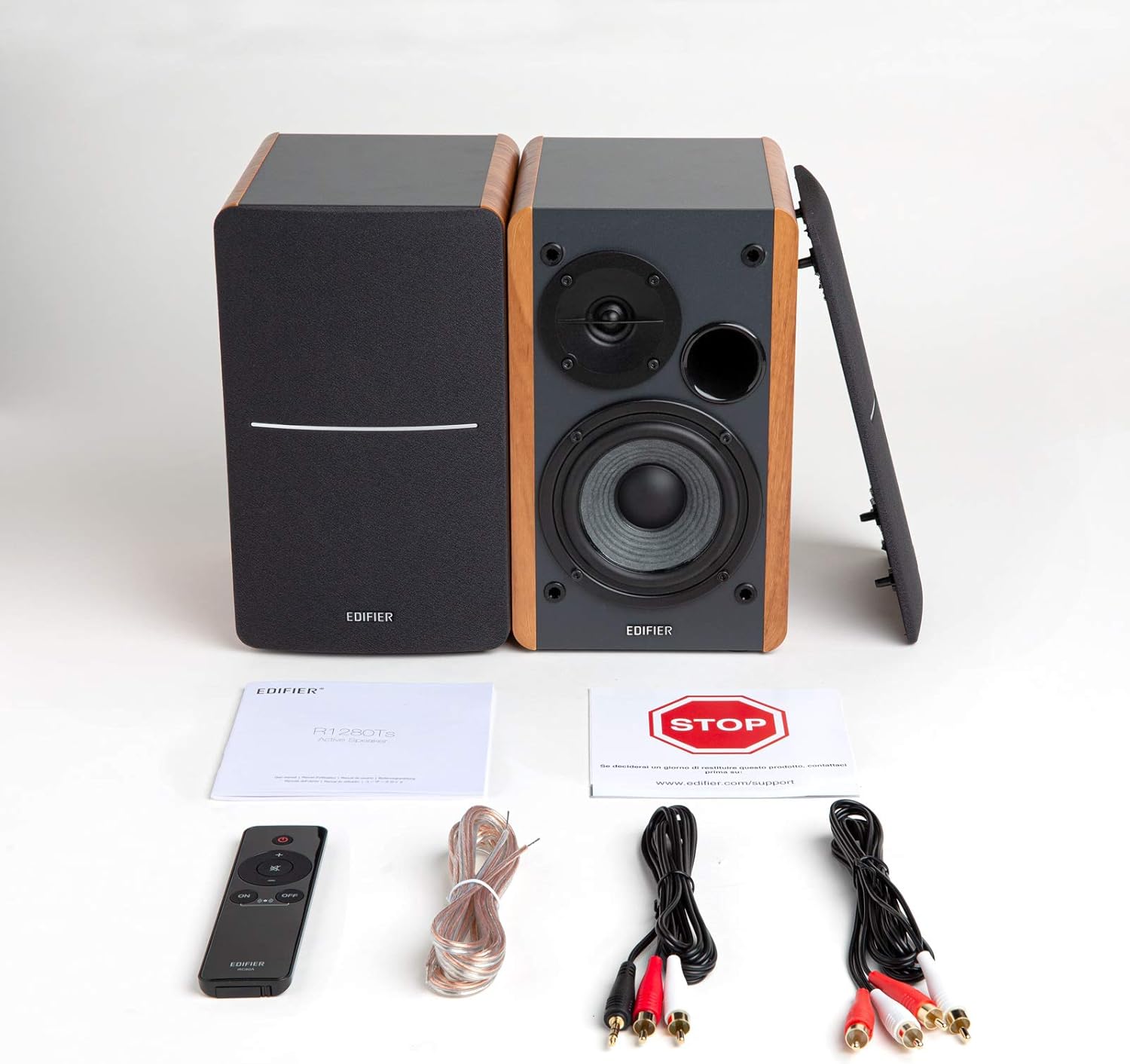 Edifier R1280Ts Powered Bookshelf Speakers - 2.0 Stereo Active Near Field Monitors - Studio Monitor Speaker - 42 Watts RMS with Subwoofer Line Out