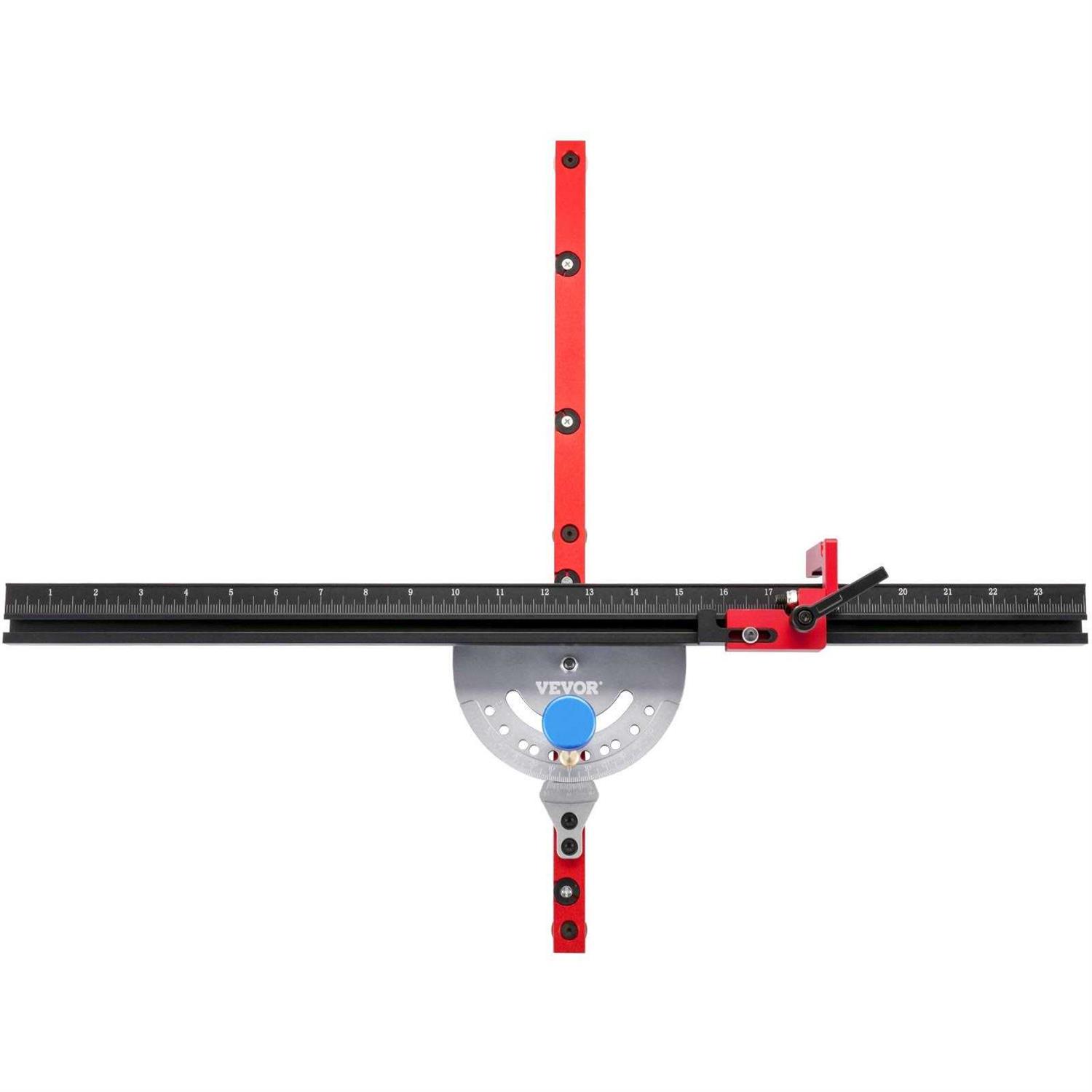 VEVOR Precision Miter Gauge, 24 Aluminum Table Saw Miter Gauge w/ 60 Degree Angled Ends for Max. Stock Support and a Repetitive Cut Flip Stop