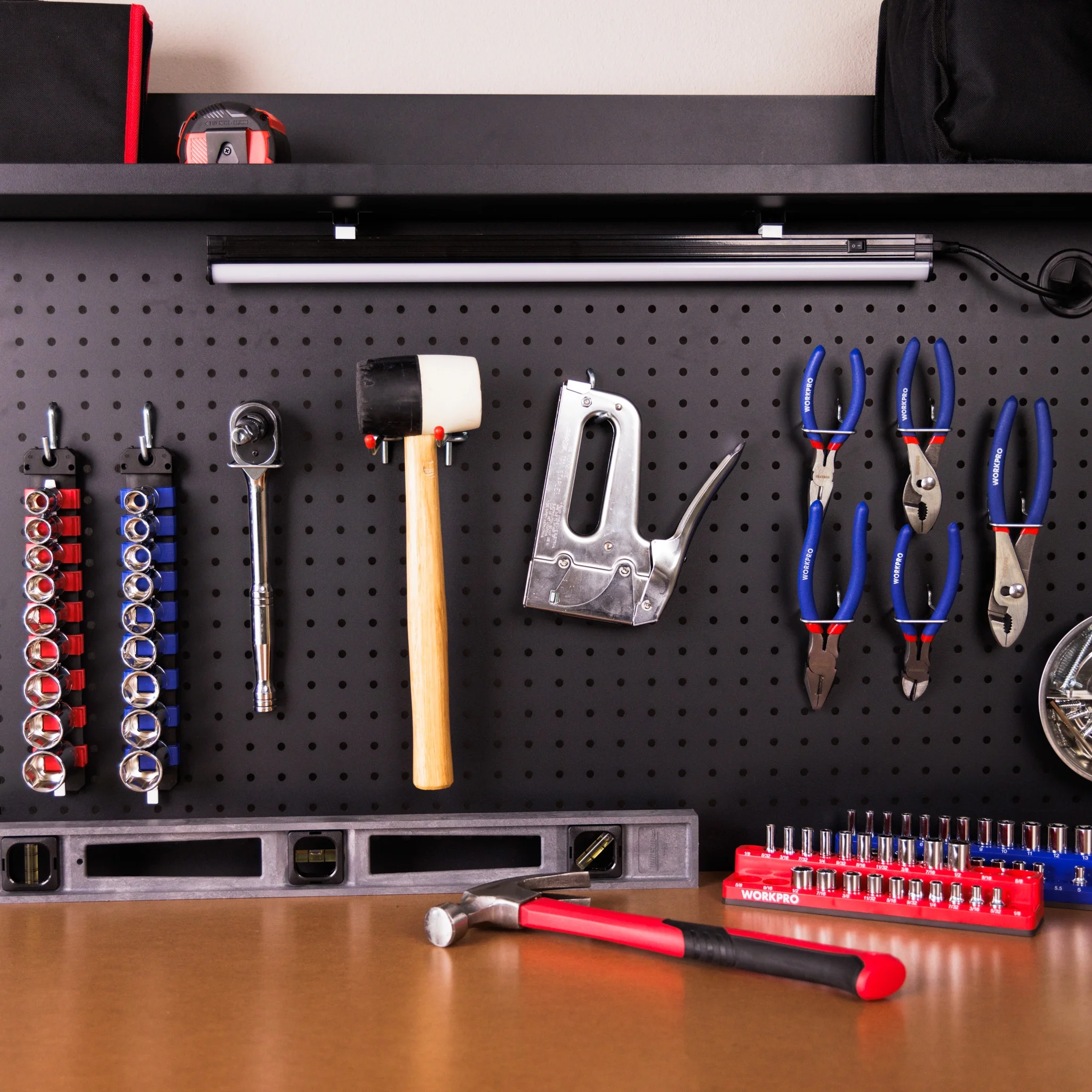 Workpro 45-in Multipurpose Workbench with LED Light & Power Strip, Steel