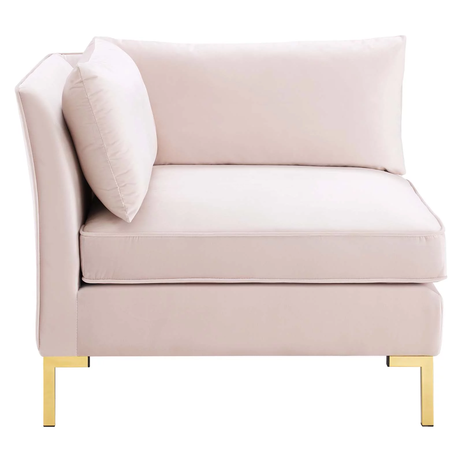 Modway Ardent 6-Piece Performance Velvet Sectional Sofa in Pink