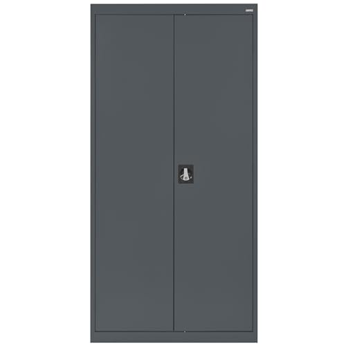 Sandusky Lee EA4R362472-02 Welded Steel Elite Storage Cabinet with Adjustable Shelves, 24" Length x 36" Width x 72" Height, Charcoal