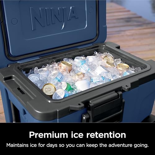 Ninja | Cooler | FrostVault 45QT Cooler with Wheels | Insulated with Temp Dry Storage Drawer | Keeps Ice Cold for Days | for The Beach, Camping