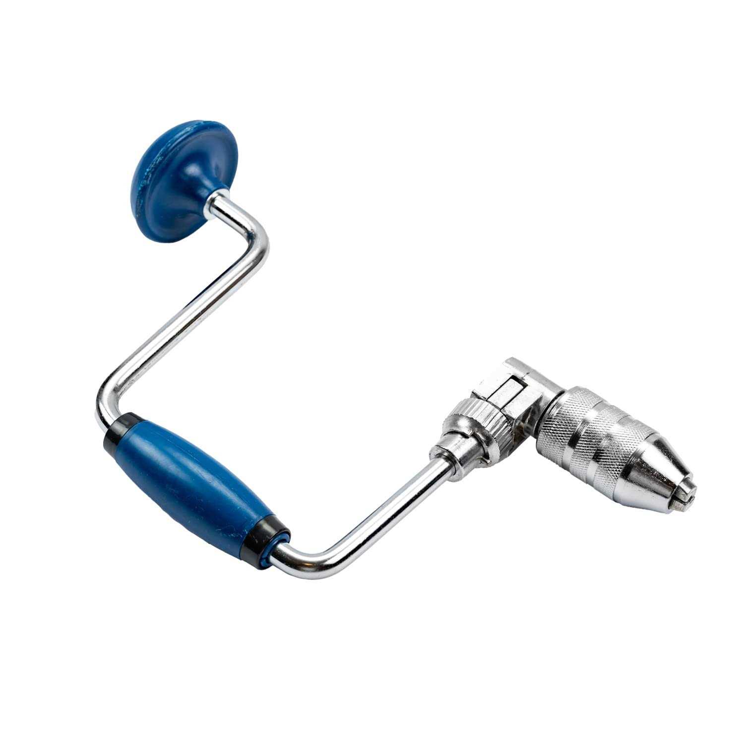 Mazmer Carpenters Bit Brace Hand Crank Drill with 12-Inch Swing Arm, Steel and Plastic Construction