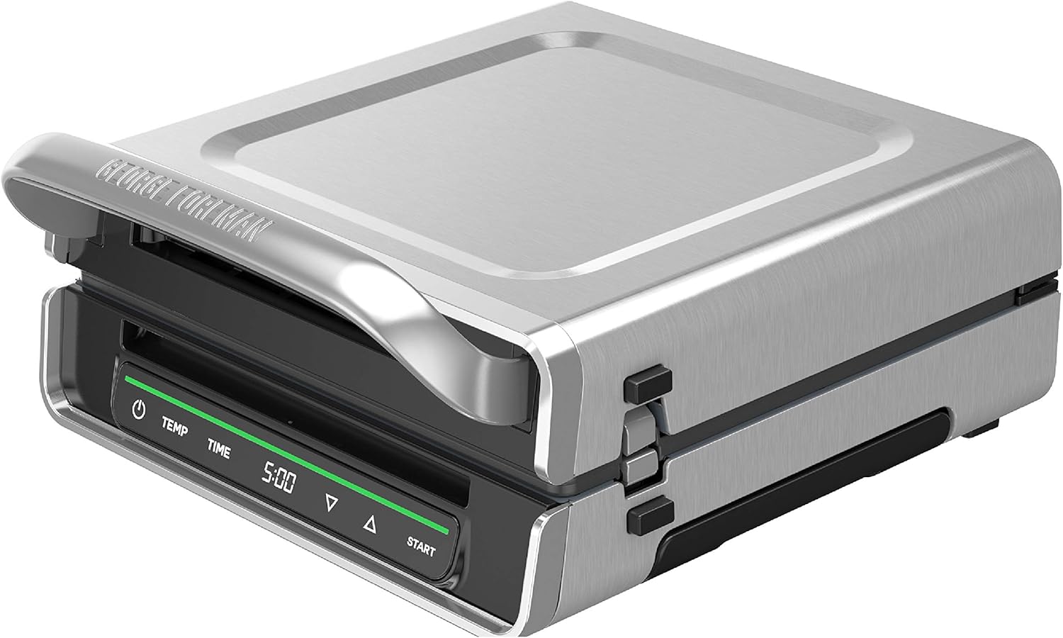 George Foreman Family Size (4-6 Servings), GRD6090B Smokeless-Digital Smart Select, Stainless Steel