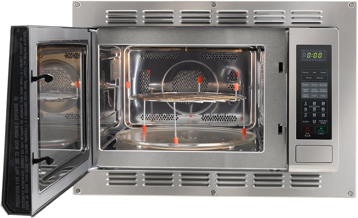 RecPro RV Convection Microwave Stainless Steel 1.1 cu. ft. | 120V | Microwave | Appliances | Direct Replacement for High Pointe and Greystone