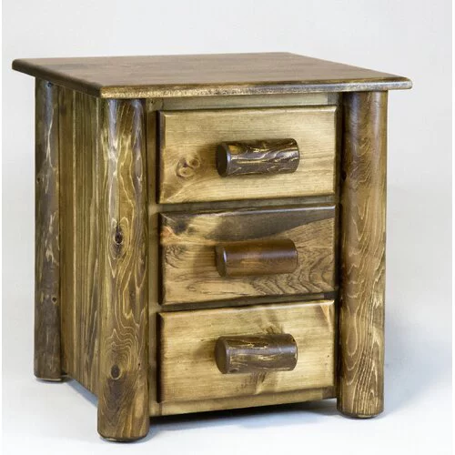 Lakeland Mills HNS3-N Frontier 3 Drawer Nightstand - Unfinished