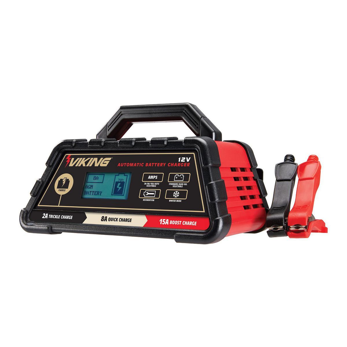 VIKING 2/8/15 Amp Automatic Microprocessor-Controlled Battery Charger