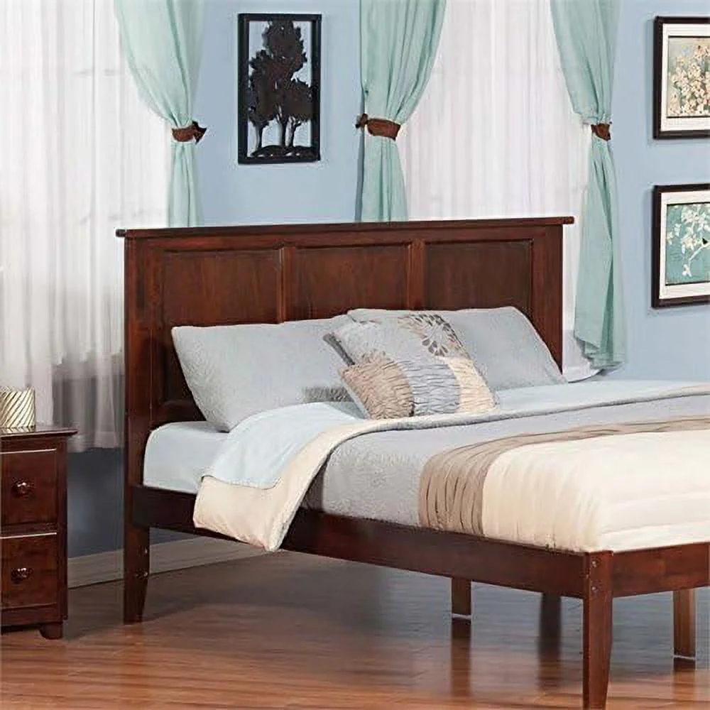 Atlantic Furniture Madison Queen Solid Wood Panel Headboard In Walnut