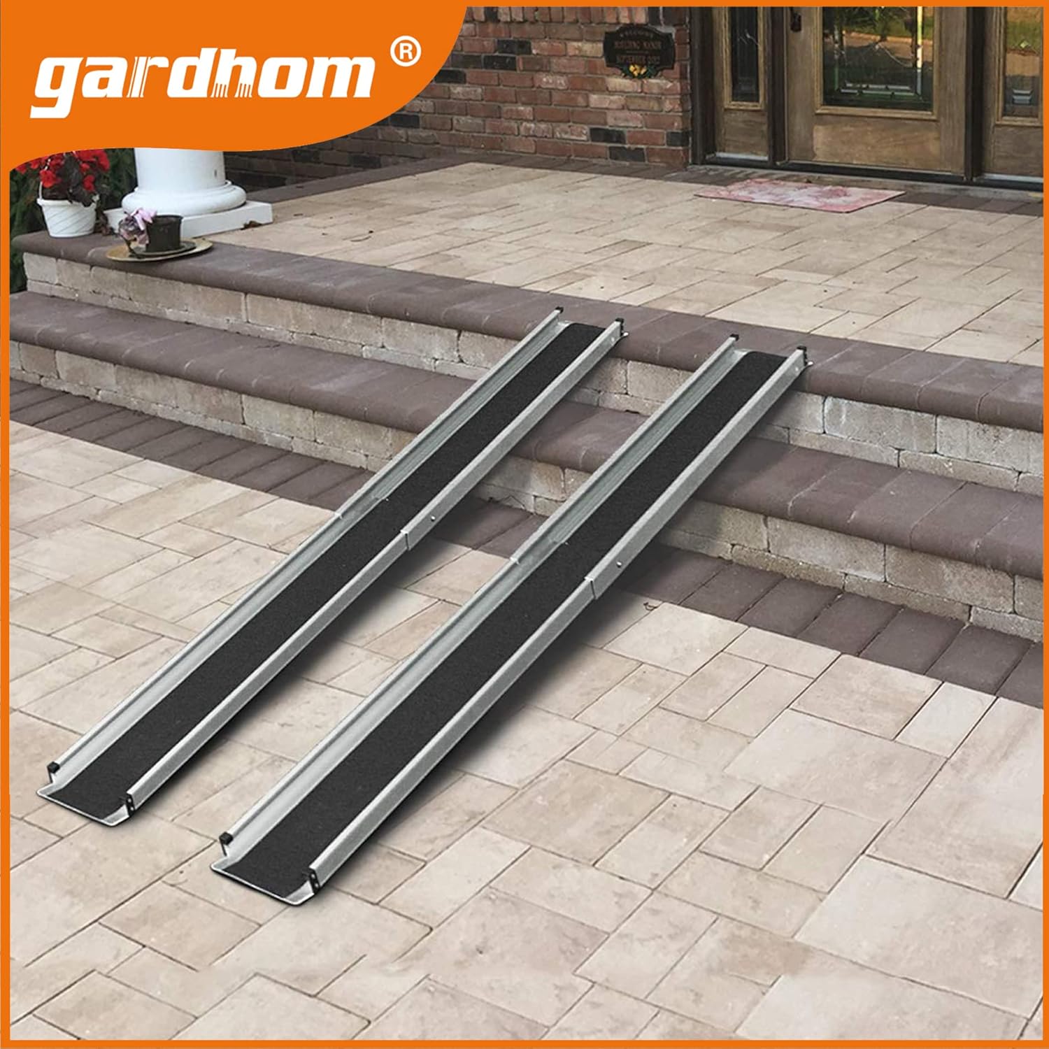 Wheelchair Ramps for Steps, gardhom 5FT Folding Portable Traction Antiskid Aluminum Loading Ramp-2 Section Telescopic for Scooters Car Doorways