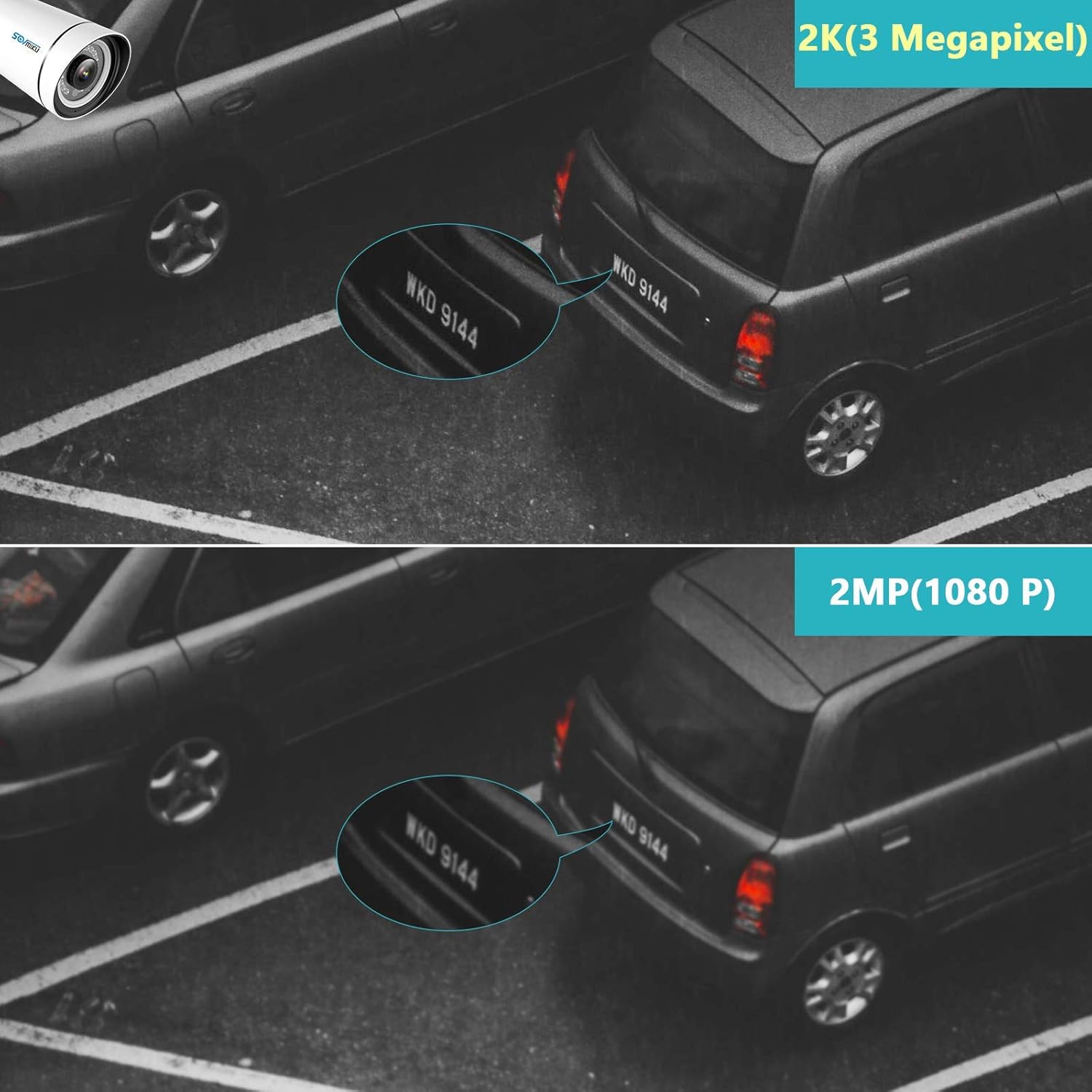 【Facial Recognition,2K】 SOVMIKU WiFi Security Camera System,Without Hard Drive,Two Way Audio,Ultra Long Range,8Channel NVR,Mobile&PC Remote