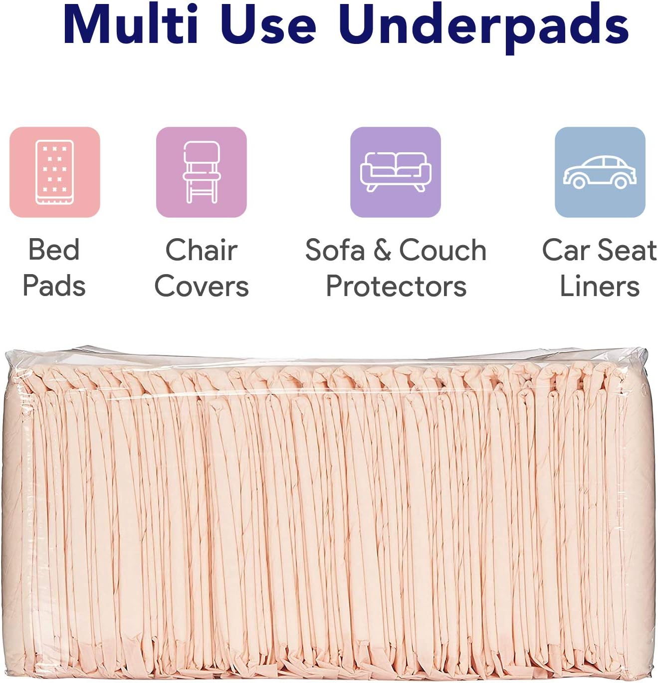 Premium Disposable Chucks Underpads 100 Count, 30 x 36 - Highly Absorbent Bed Pads for Incontinence and Senior Care - Peach Color