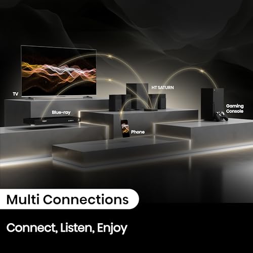 Hisense HT Saturn 4.1.2Ch Sound Bar with Wireless Subwoofer, Dolby Atmos, DTS:X, Bluetooth 5.3, EzPlay, 4K HDMI Pass Through, Roku TV Ready