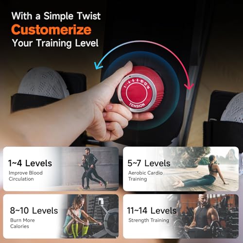 Pooboo Magnetic Rowing Machine 360 LB Weight Capacity, folding rower with Combination Strength exercise, Tablet Holder and Comfortable Seat Cushion