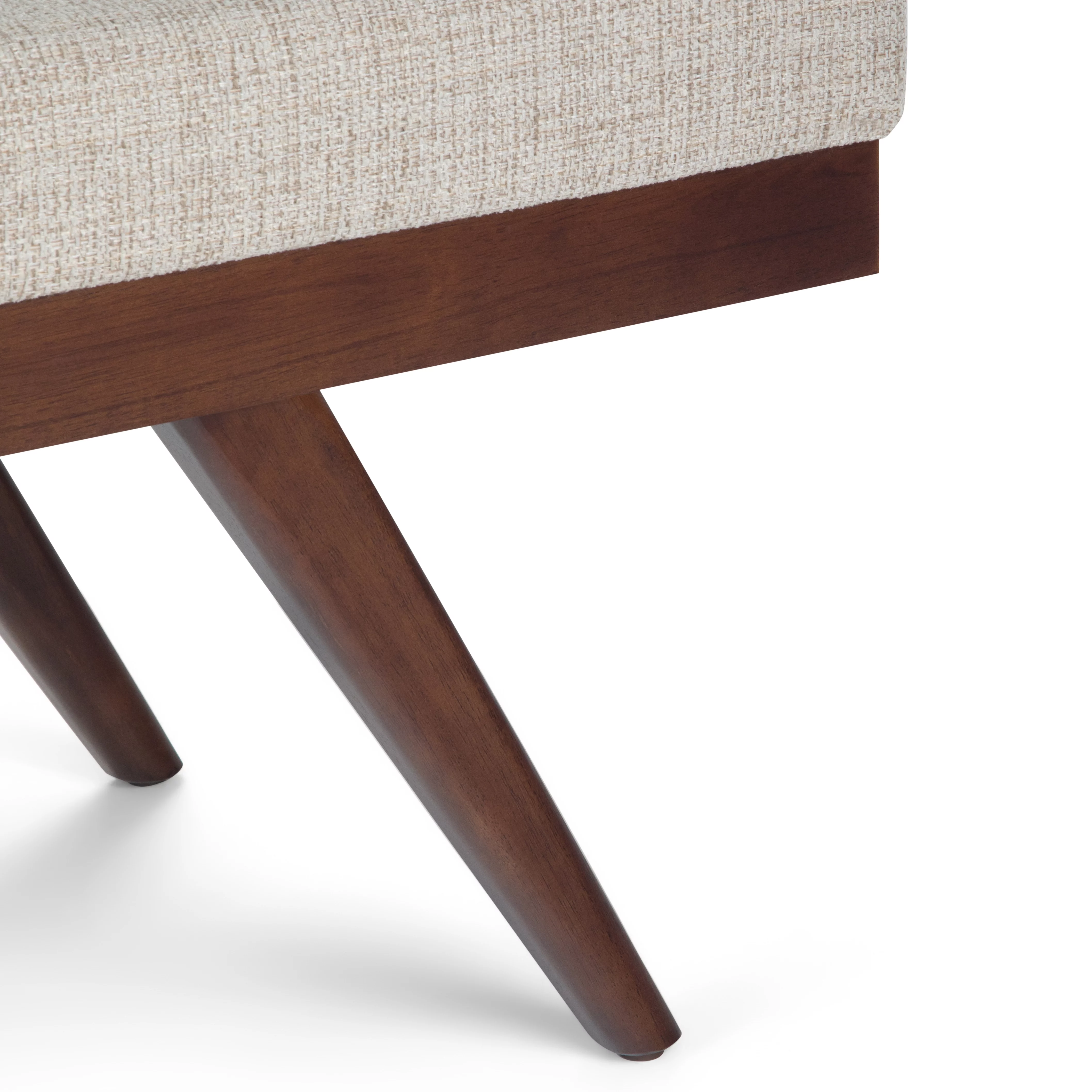 Simpli Home Chanelle Ottoman Bench in Platinum Tweed Look