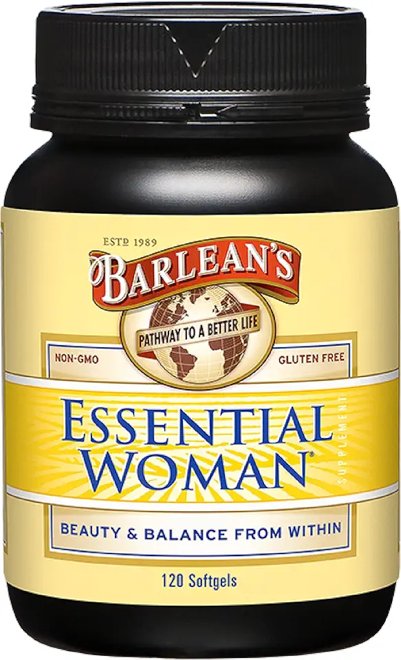 Barlean's Essential Woman Capsules, Hormonal Balance Supplement for Women, Flaxseed, Evening Primrose Oil and Soy Isoflavones, Omega 3 6 9 and GLA