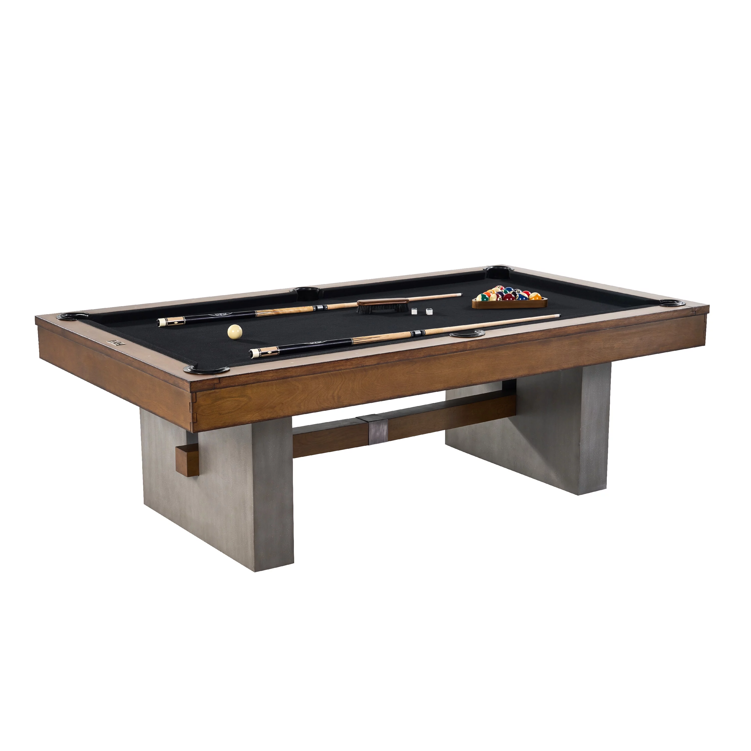 Barrington Billiards 8' Urban Slate-Tech Drop Pocket Table With Pool Ball and Cue Stick Set - Curated Treasures Market