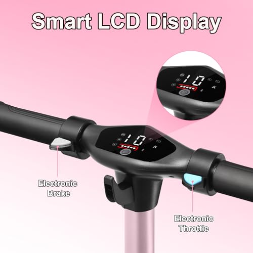 Electric Scooter for Kids Ages 6-12, Equipped with 130W Motor, LCD Display, Foldable Design, LED Color Lights, Rear Motor Brake System
