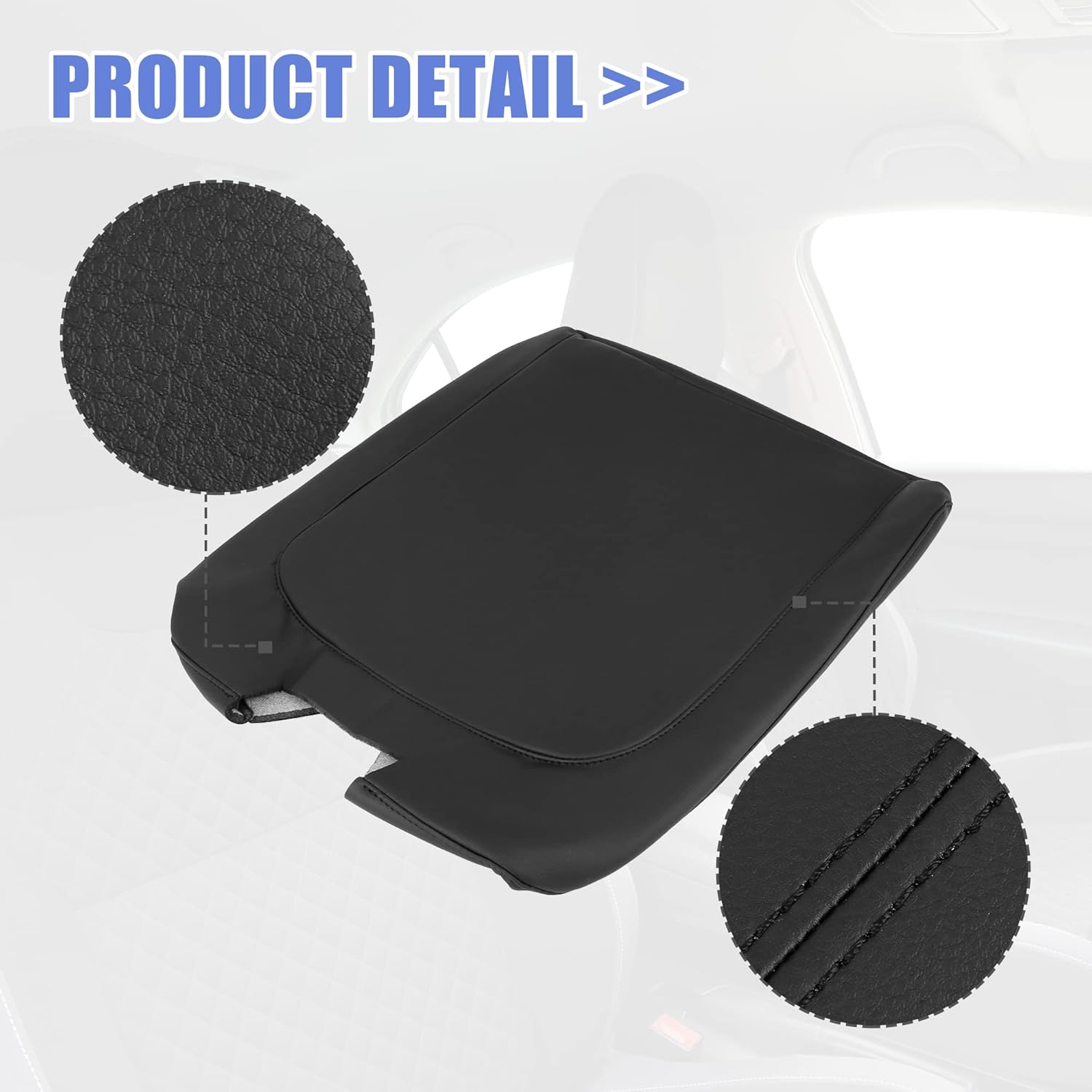 X AUTOHAUX Car Center Console Lid Armrest Seat Box Cover Protector Replacement Microfiber Leather for Dodge for Ram 1500 2500 3500 2009-2017 Black
