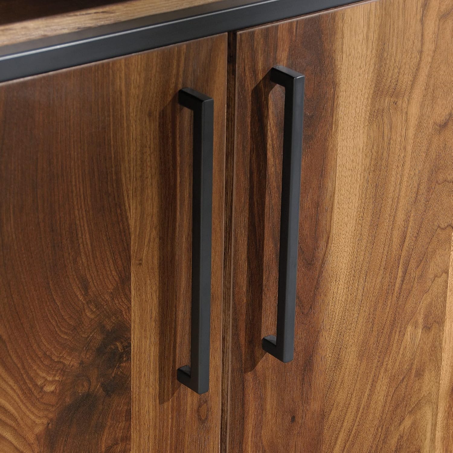 Sauder Nova Loft Bookcase with Doors, L: 33.07 x W: 17.32 x H: 75.98, Grand Walnut Finish