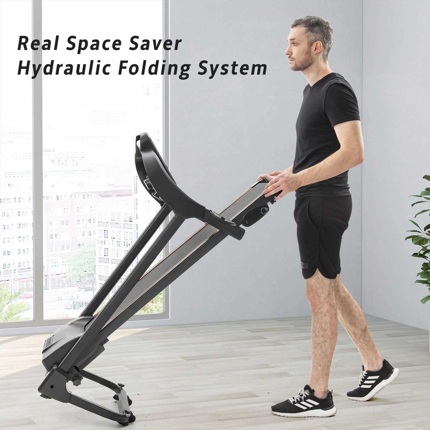 Merax Folding Electric Treadmill with Incline 2.5HP Energy Saving 12 Preset Programs Running Walking Jogging Machine for Home Office Indoor Cardio