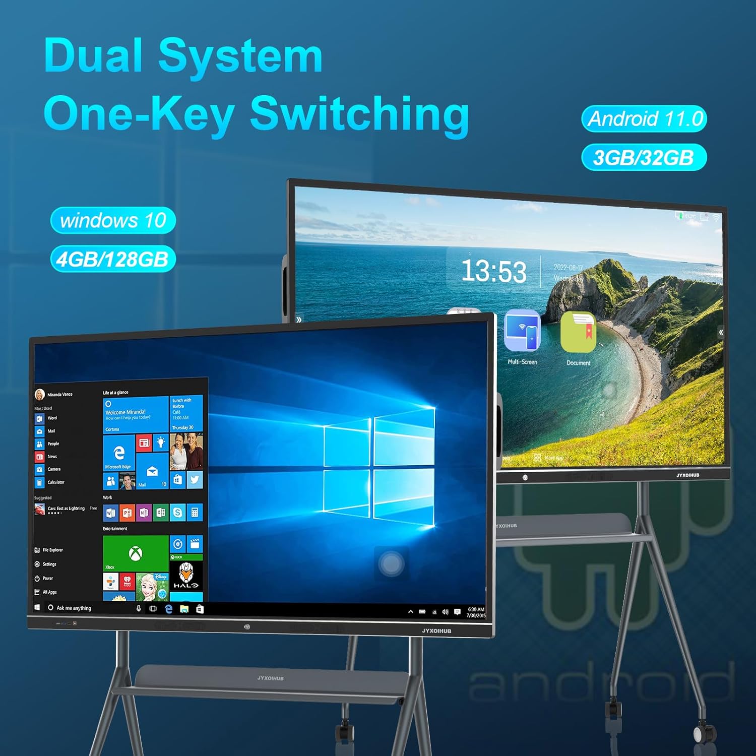 Interactive Whiteboard, 86inch Smart Board with 4K UHD Touch Screen Flat Panel