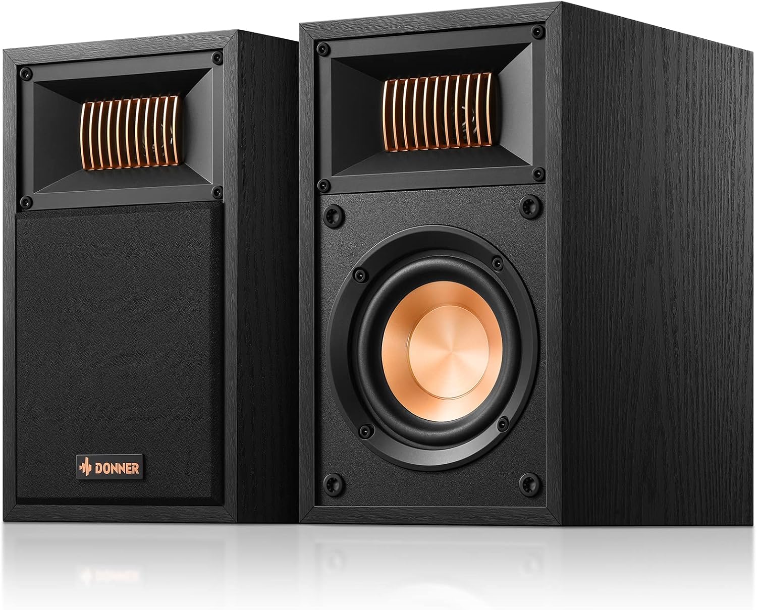 Donner HiFi Vocal Passive Bookshelf Speakers - Home Surround Sound Stereo Speakers