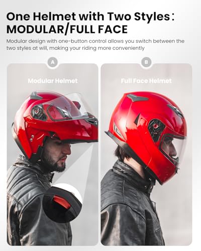 ILM Bluetooth Integrated Modular Flip up Full Face Motorcycle Helmet Sun Shield Mp3 Intercom Model 953/953 PRO